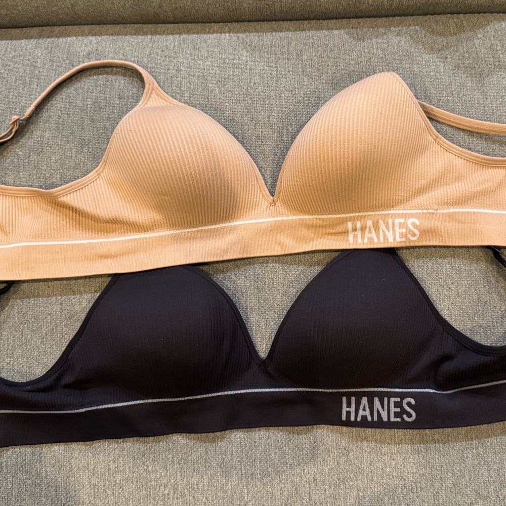 Hanes seamless rib contour bralette bundle